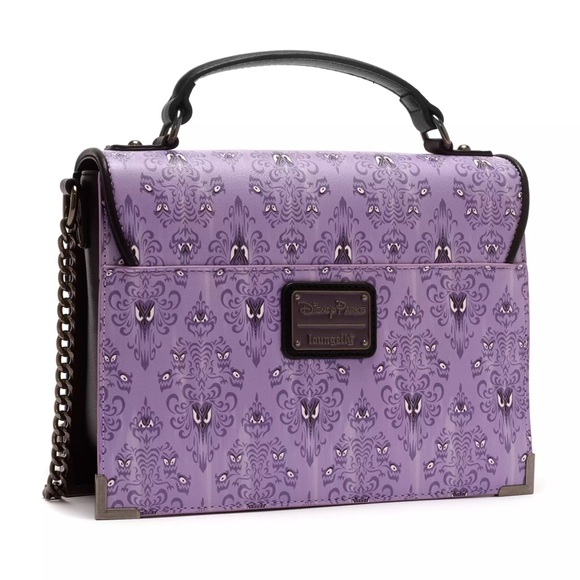 NEW Loungefly Disney The Haunted Mansion Wallpaper Crossbody Handbag ๐ ๐โจ - Picture 3 of 6